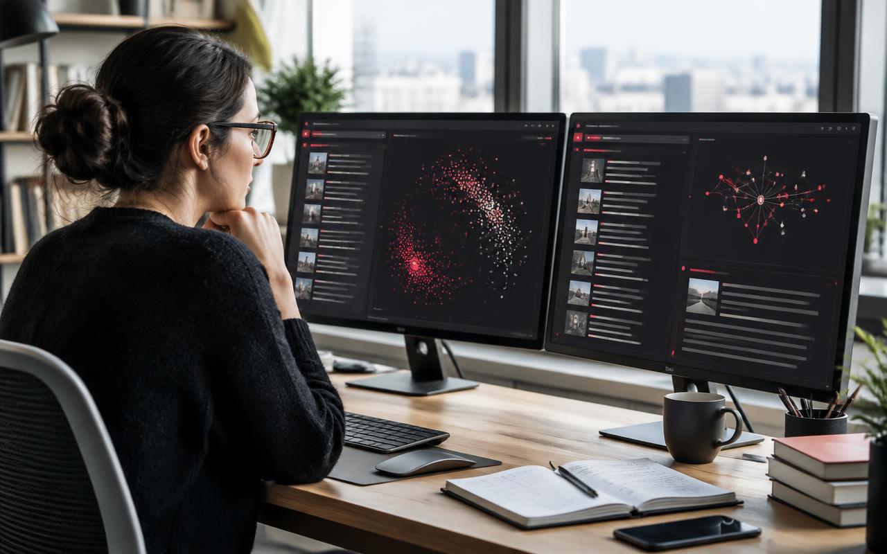Abstract visualisation of vector search retrieval